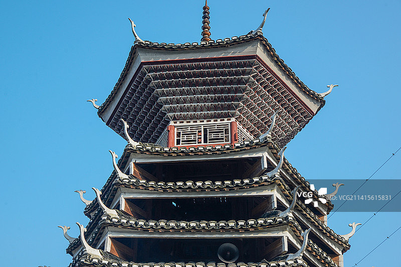 贵州省黔东南苗族侗族自治州榕江县栽麻乡大利村，大利侗寨图片素材