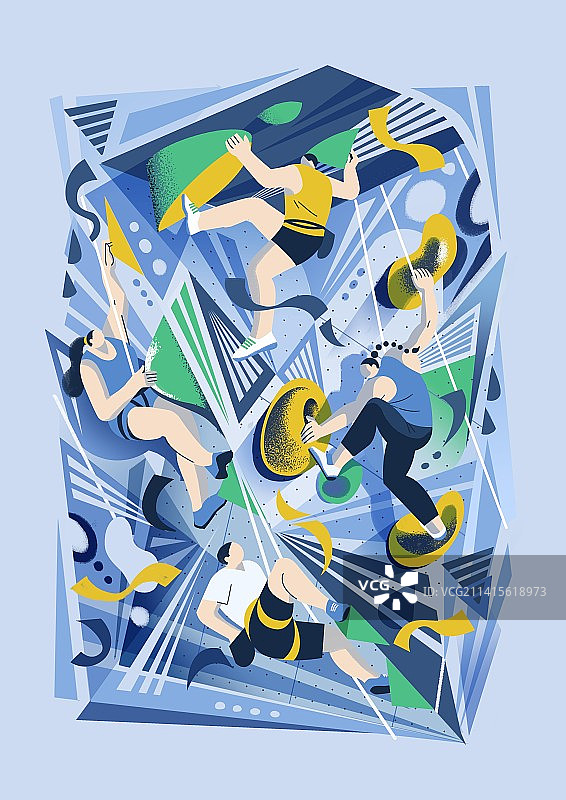 奥运会系列插画-攀岩图片素材