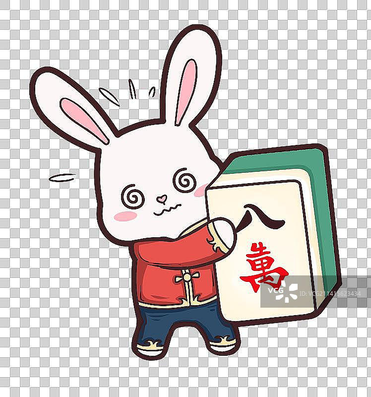 麻将兔子1图片素材