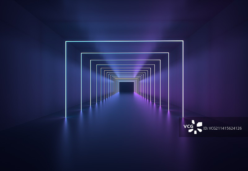 3D霓虹灯背景空间图片素材