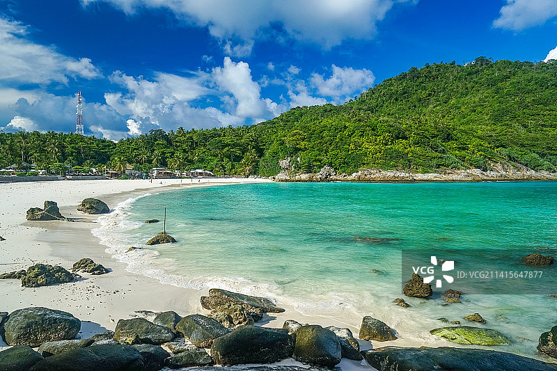 泰国普吉皇帝岛（RACHA）清澈海水热带海边风光图片素材