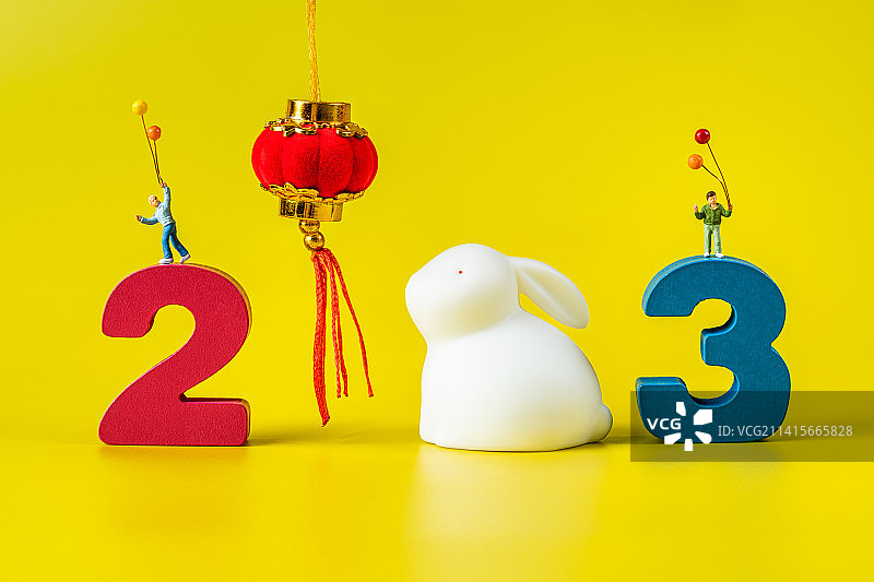 2023兔年创意微缩景观图片素材