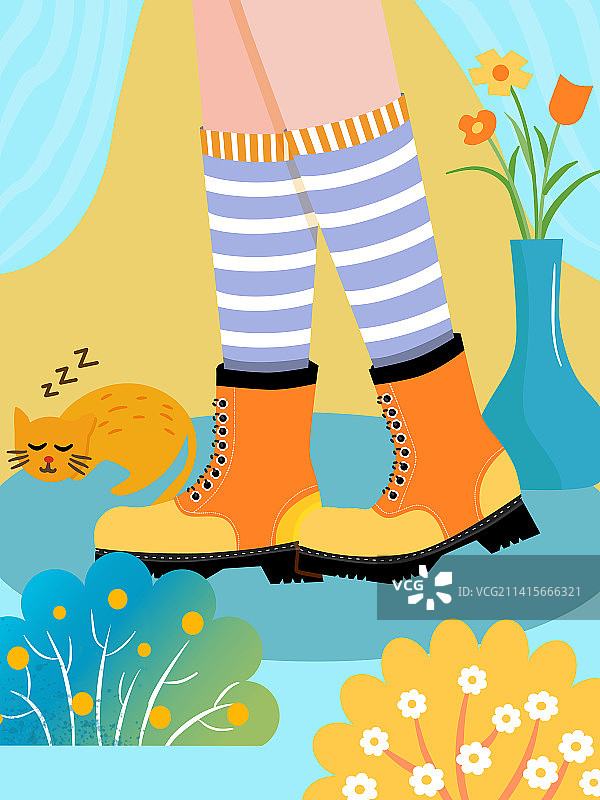 猫咪和脚图片素材