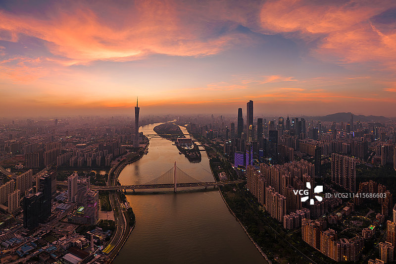 秋日广州的晚霞图片素材