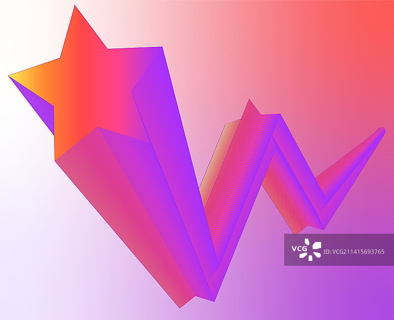 由远及近三维渐变五角星线条矢量背景图片素材