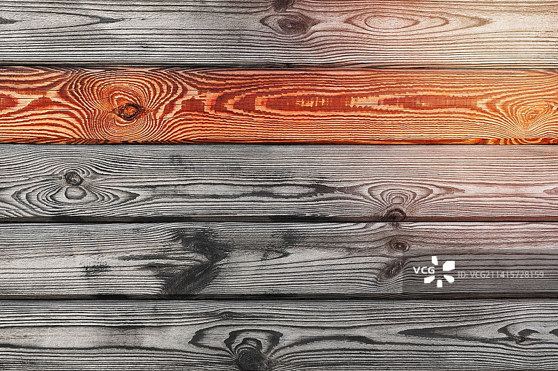 灰色木质背景和风化水平木板的纹理图片素材