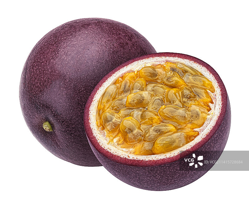 白色背景上的百香果图片素材