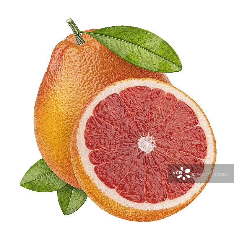 带剪切路径的白色背景西柚图片素材