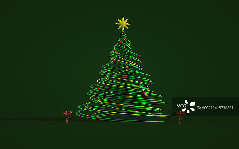 黑色背景下的圣诞树特写，印度拉贾斯坦邦斋浦尔图片素材