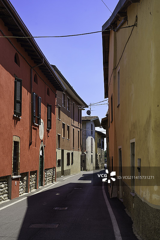 意大利布雷西亚蓬托利奥的旧街道图片素材
