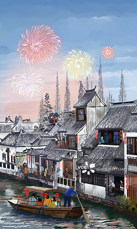 雪后日出元旦朱家角图片素材