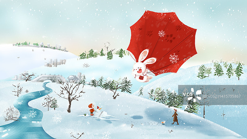 天降福兔图片素材