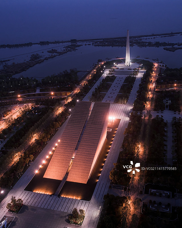 安徽合肥渡江战役纪念馆 航拍图片素材