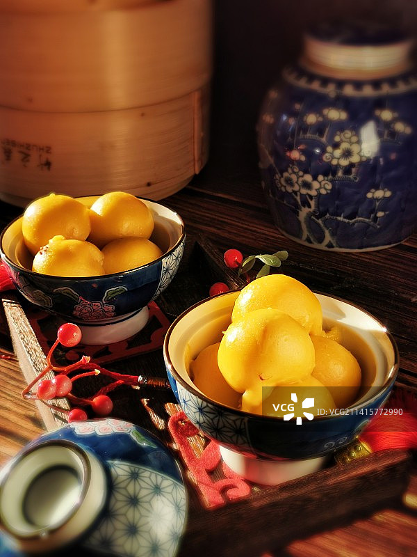 东北粘豆包沾白糖图片素材