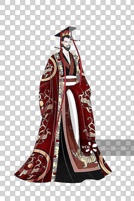秦始皇人物插画元素图片素材
