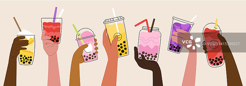 手拿亚洲奶昔图片素材