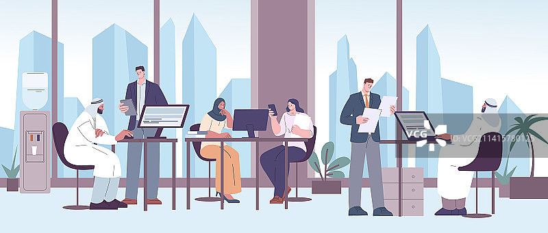 在国际公司工作的办公室同事图片素材