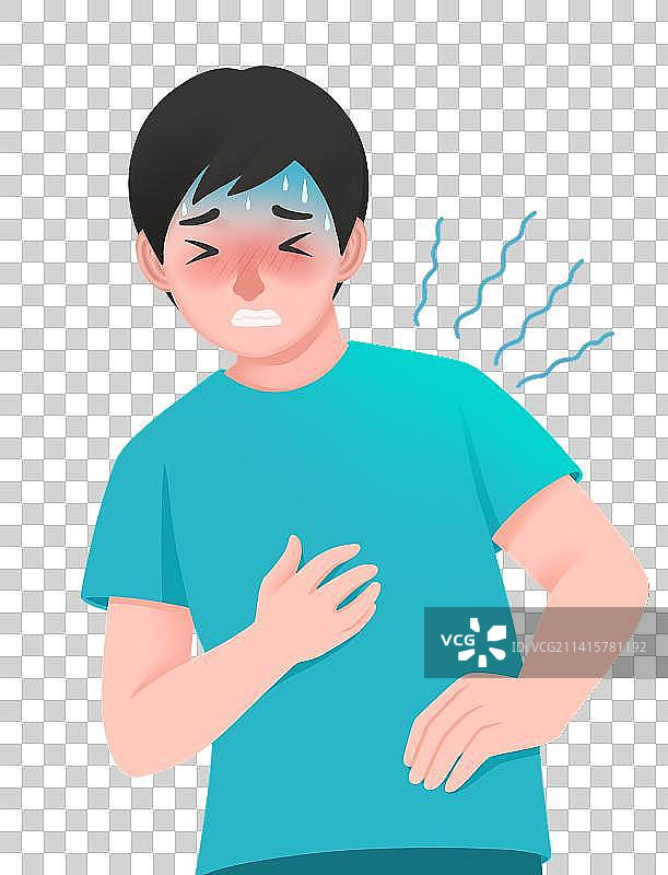 卡通全身无力生病的人图片素材