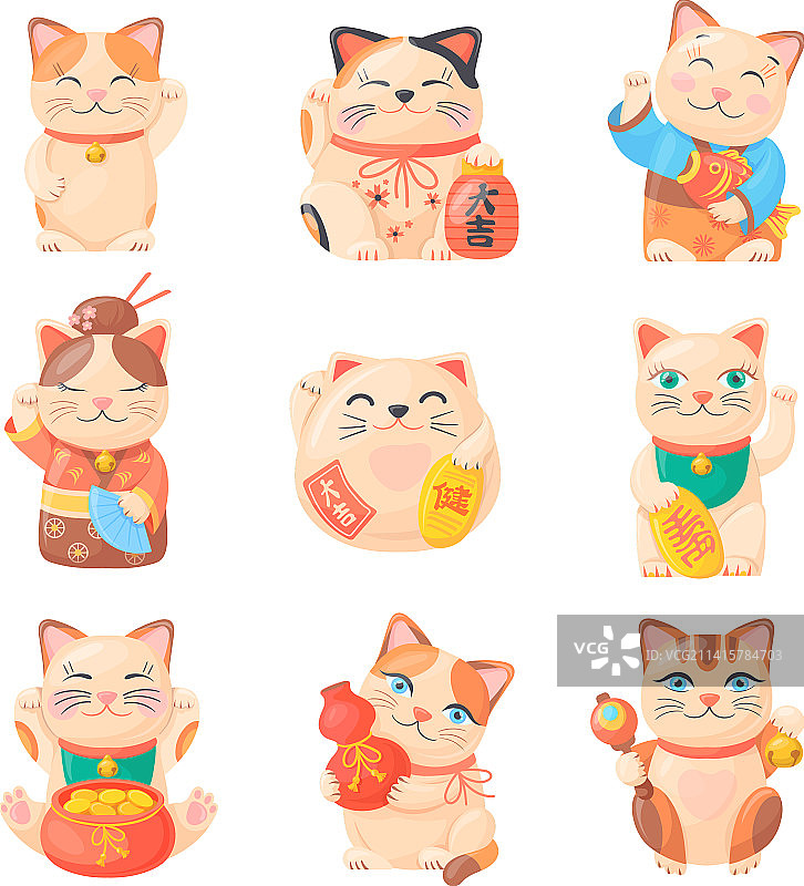 日本传统招财猫雕像图片素材