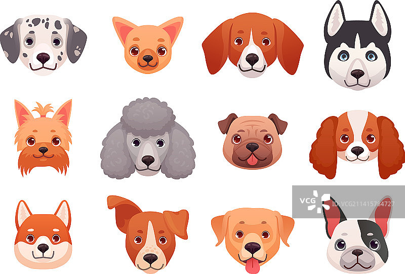 小狗头像表情符号图片素材