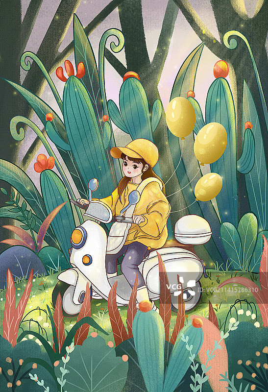 森林女孩图片素材