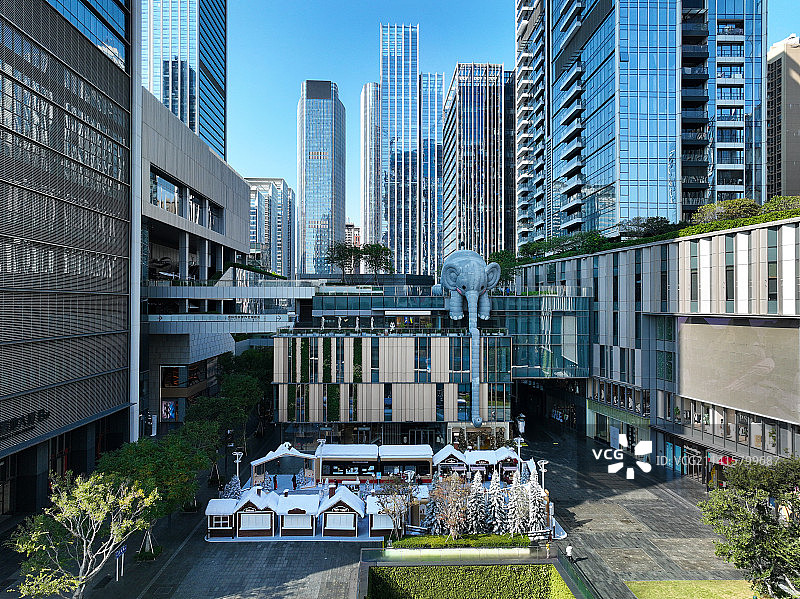 广东省深圳市南山区万象天地大冲商务中心高新园航拍图片素材