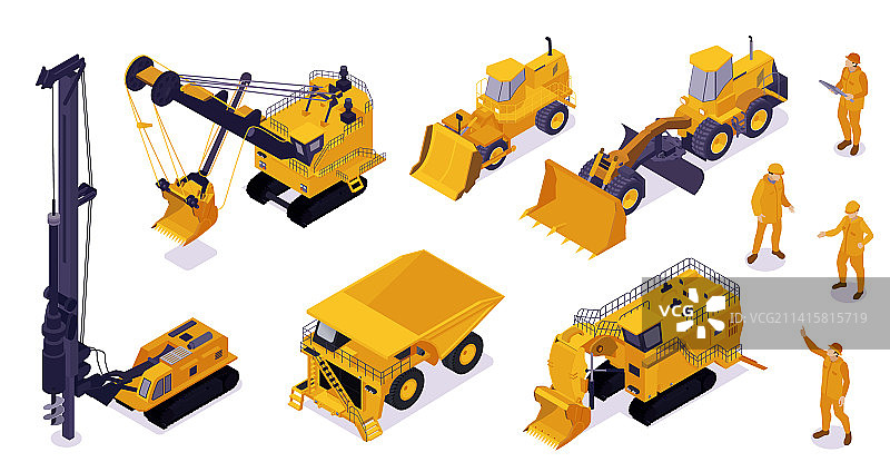 2.5D采矿机械设备图片素材