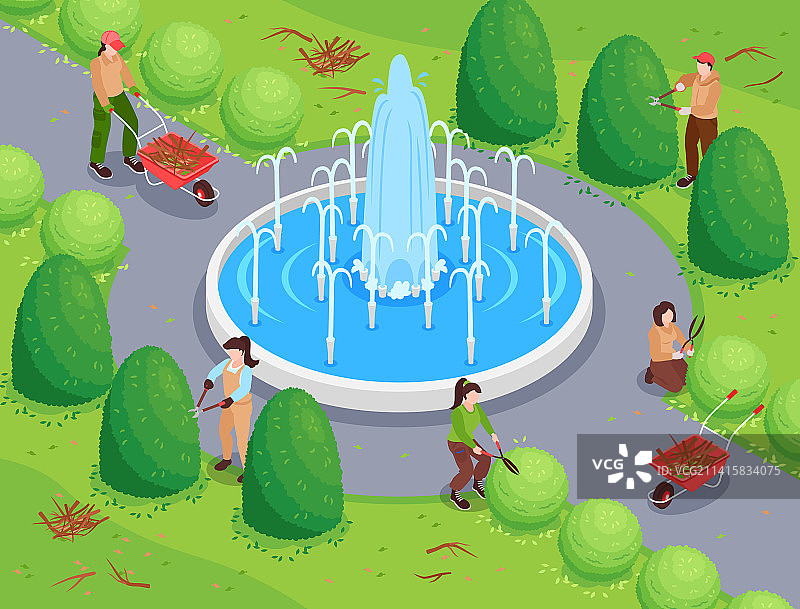 园林工人背景图片素材