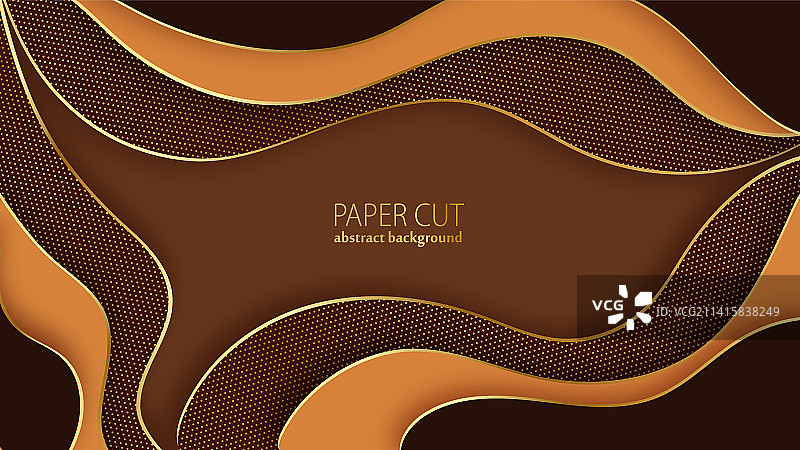 棕色剪纸抽象奢华背景图片素材