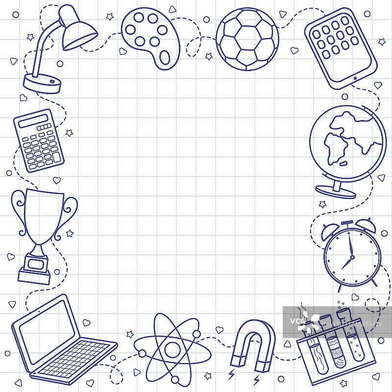 手绘教育和学校涂鸦元素图片素材