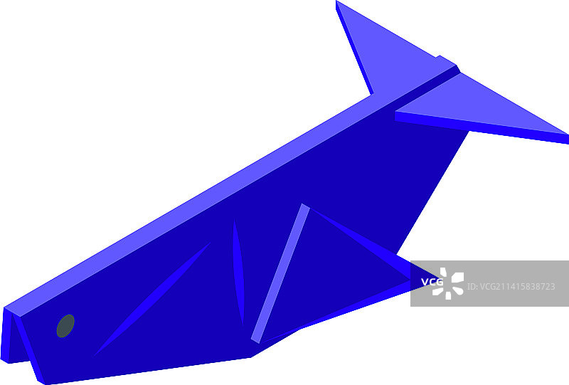 鲸鱼折纸2.5D风格图标图片素材