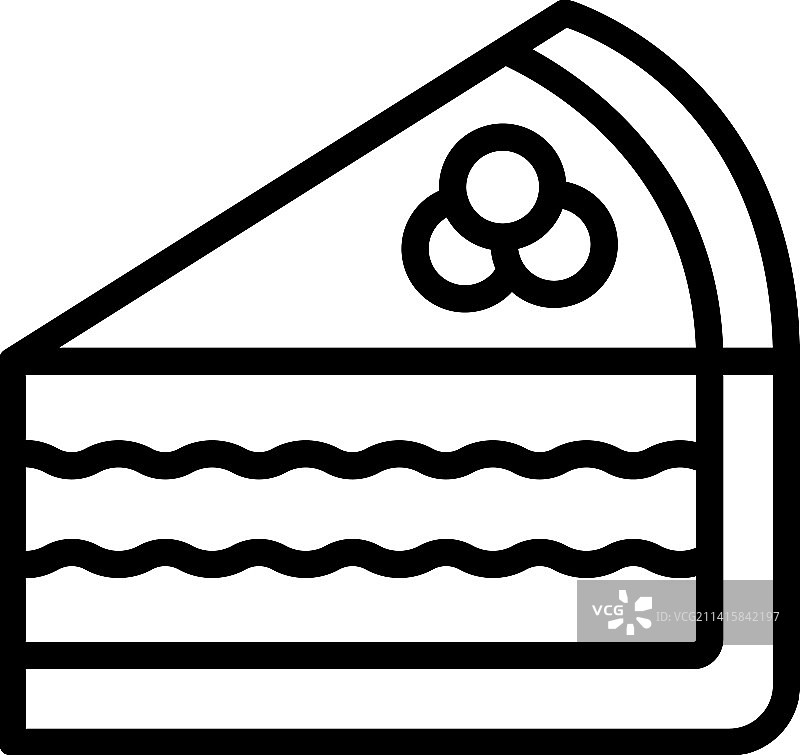 奶油馅饼芝士蛋糕切片轮廓图标图片素材