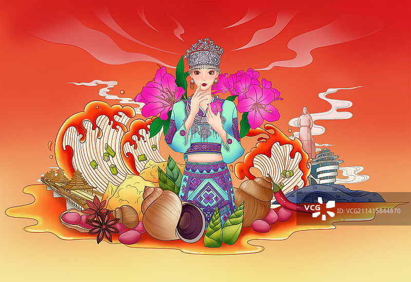 国风螺蛳粉图片素材