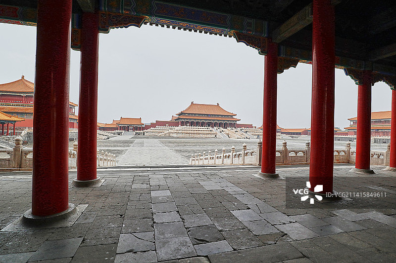 在故宫贞度门望太和殿图片素材
