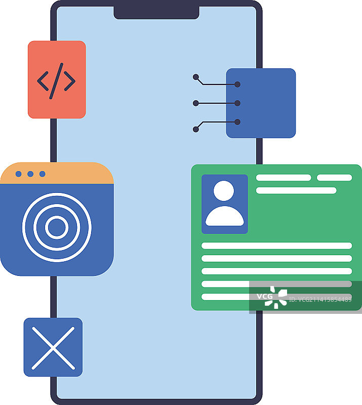 带有模板的智能手机设备图片素材