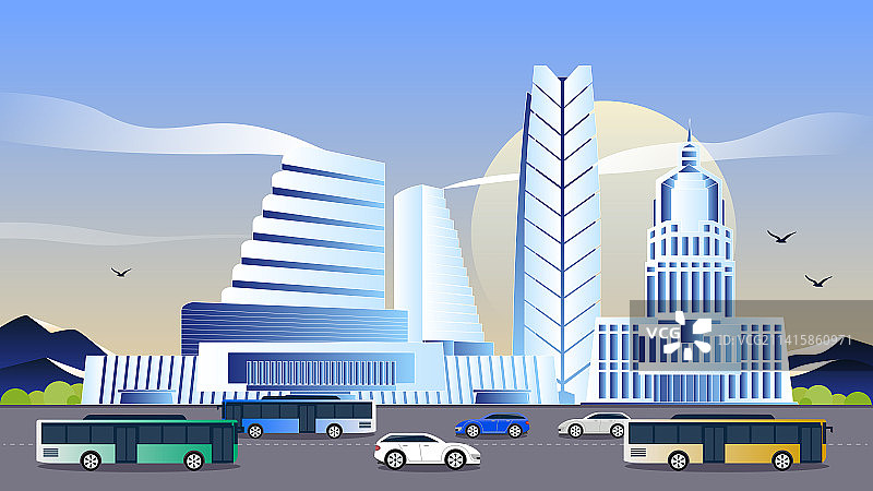 新乡城市复工插画图片素材