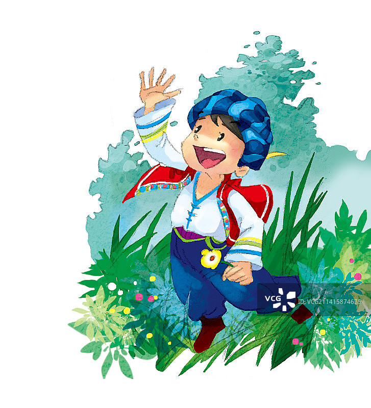 少数民族男人唱山歌图片素材