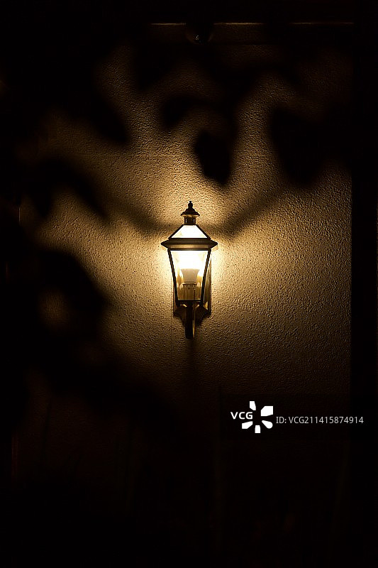 暗室照明灯泡的低角度视图图片素材