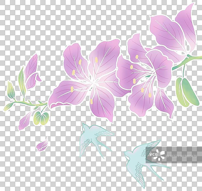 紫荆花春天免扣元素图片素材