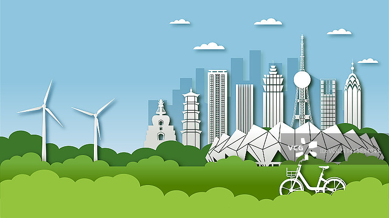 中国青海省西宁市城市矢量插画图片素材