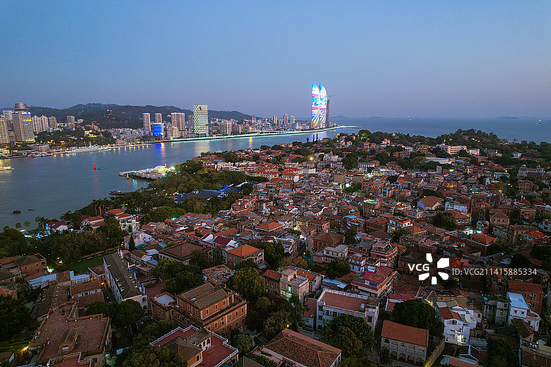 航拍厦门鼓浪屿建筑风光图片素材