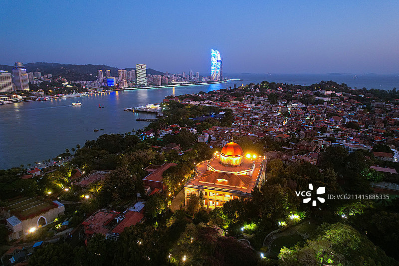 航拍厦门鼓浪屿建筑风光图片素材