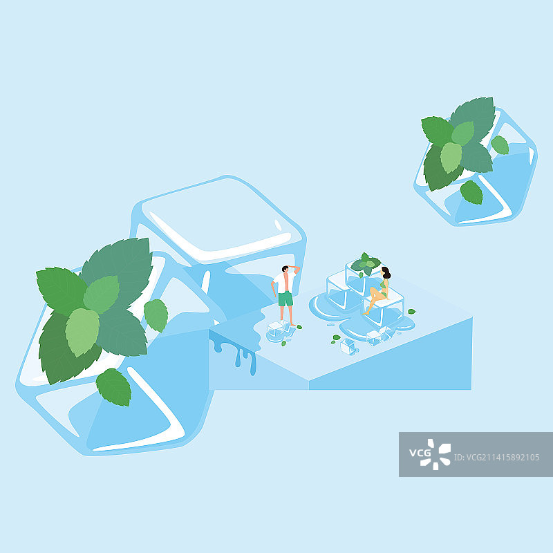 冰块上的舞蹈情侣图片素材