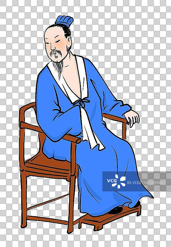 中国风古典风格中国画人物元素文学艺术插图图片素材