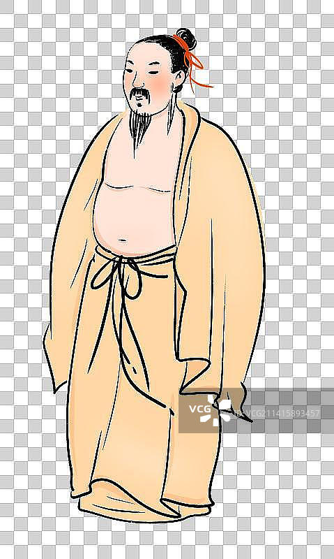 中国风古典风格中国画人物元素文学艺术插图图片素材