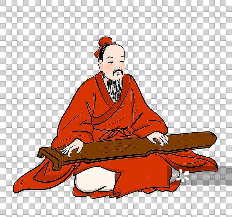 中国风古典风格中国画人物元素文学艺术插图图片素材