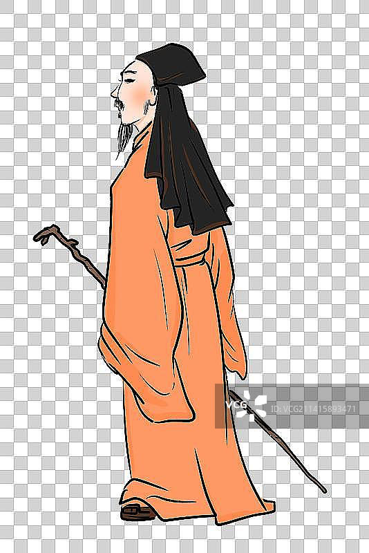 中国风古典风格中国画人物元素文学艺术插图图片素材