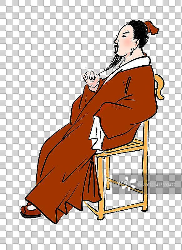 中国风古典风格中国画人物元素文学艺术插图图片素材