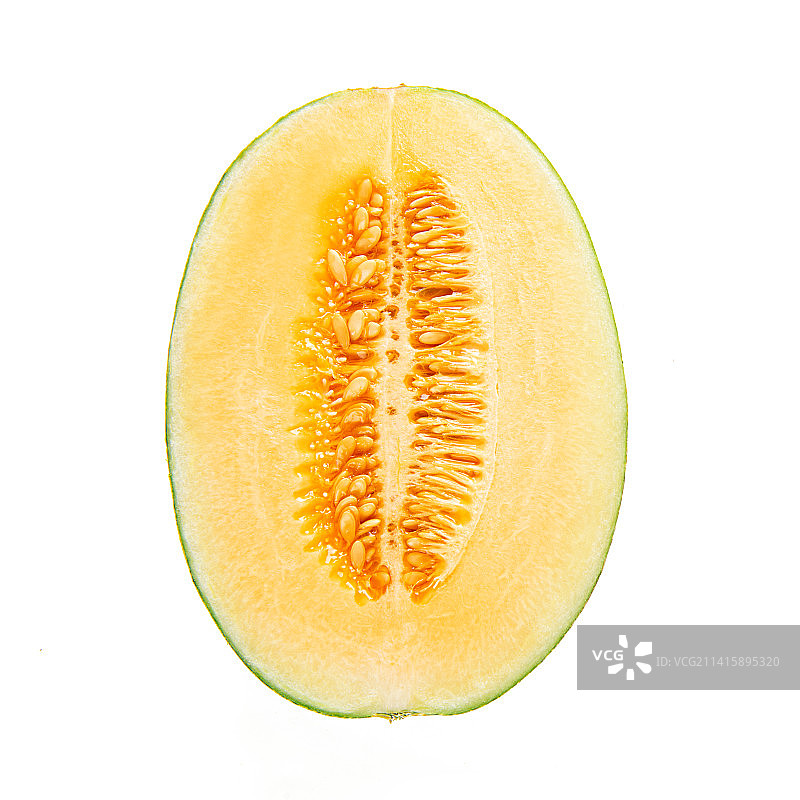 新鲜的哈密瓜孤立在白色背景上图片素材