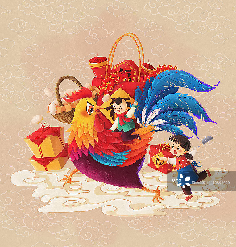 腊月二十七大采购宰年鸡图片素材